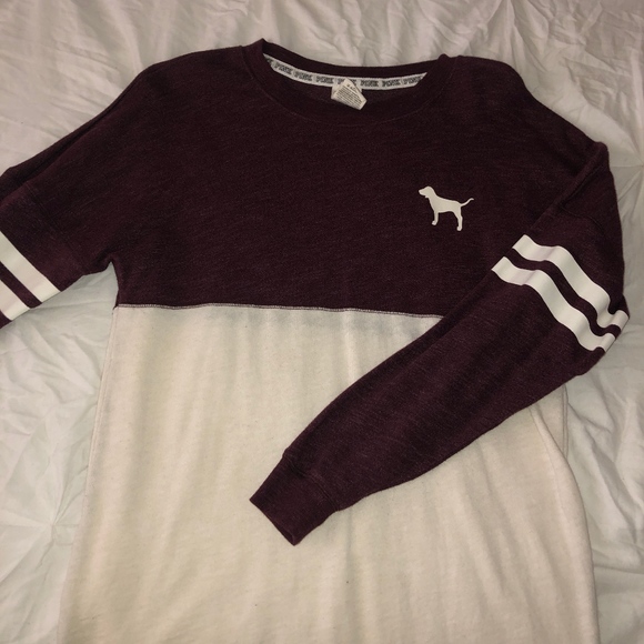 VS PINK Varsity Crew Two-Tone - Picture 1 of 4